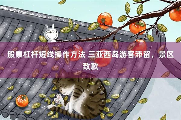 股票杠杆短线操作方法 三亚西岛游客滞留，景区致歉