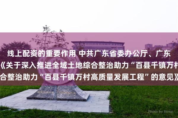 线上配资的重要作用 中共广东省委办公厅、广东省人民政府办公厅印发《关于深入推进全域土地综合整治助力“百县千镇万村高质量发展工程”的意见》