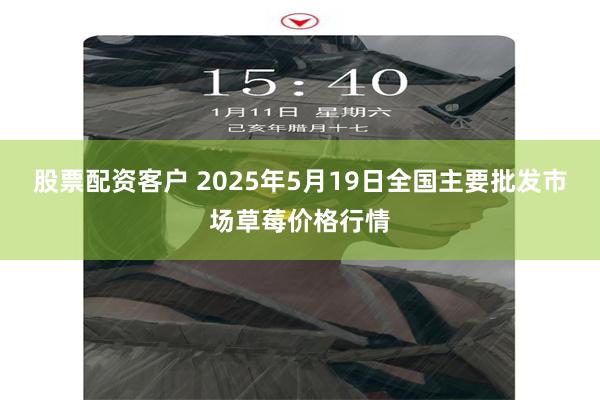 股票配资客户 2025年5月19日全国主要批发市场草莓价格行情