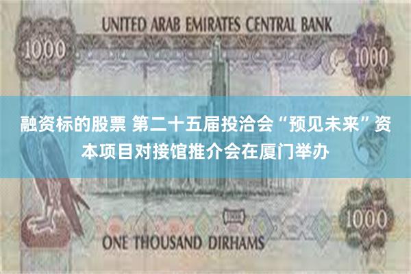 融资标的股票 第二十五届投洽会“预见未来”资本项目对接馆推介会在厦门举办