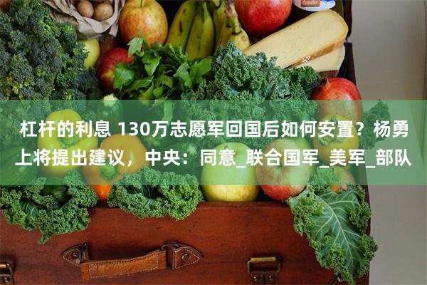 杠杆的利息 130万志愿军回国后如何安置？杨勇上将提出建议，中央：同意_联合国军_美军_部队
