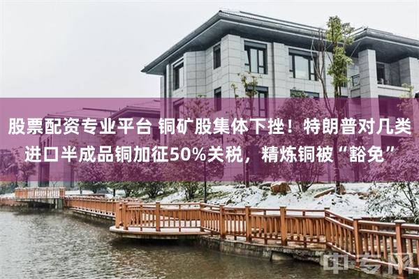 股票配资专业平台 铜矿股集体下挫！特朗普对几类进口半成品铜加征50%关税，精炼铜被“豁免”