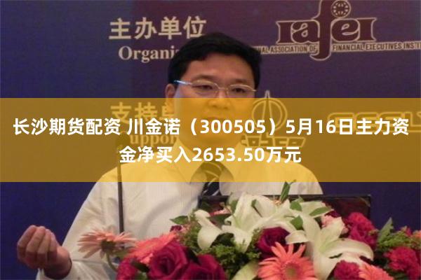 长沙期货配资 川金诺（300505）5月16日主力资金净买入2653.50万元