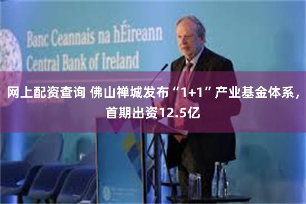 网上配资查询 佛山禅城发布“1+1”产业基金体系，首期出资12.5亿
