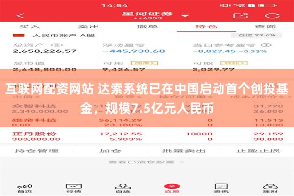 互联网配资网站 达索系统已在中国启动首个创投基金，规模7.5亿元人民币