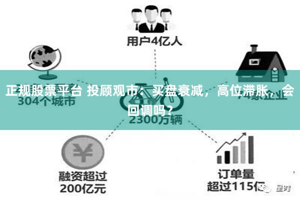 正规股票平台 投顾观市：买盘衰减，高位滞胀，会回调吗？
