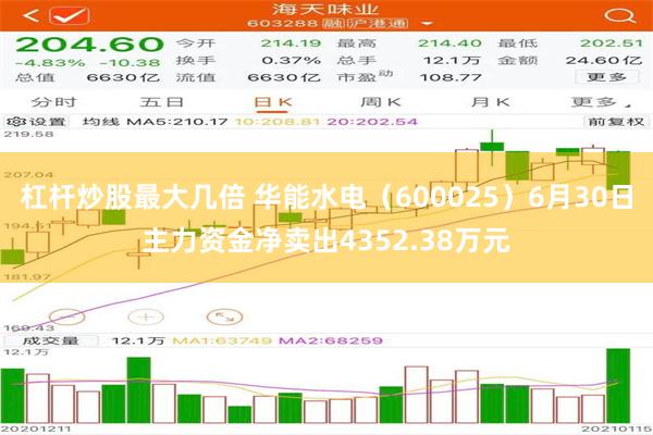 杠杆炒股最大几倍 华能水电（600025）6月30日主力资金净卖出4352.38万元