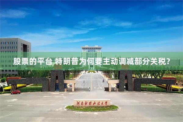 股票的平台 特朗普为何要主动调减部分关税？