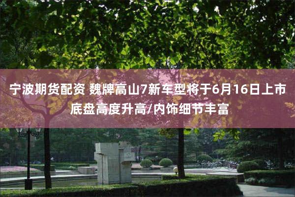 宁波期货配资 魏牌高山7新车型将于6月16日上市 底盘高度升高/内饰细节丰富