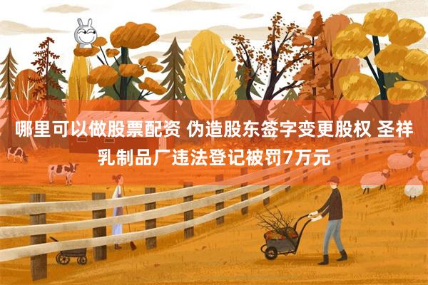 哪里可以做股票配资 伪造股东签字变更股权 圣祥乳制品厂违法登记被罚7万元