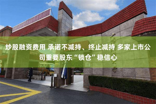 炒股融资费用 承诺不减持、终止减持 多家上市公司重要股东“锁仓”稳信心