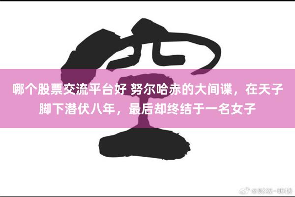 哪个股票交流平台好 努尔哈赤的大间谍，在天子脚下潜伏八年，最后却终结于一名女子