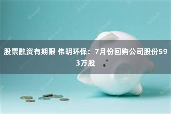 股票融资有期限 伟明环保：7月份回购公司股份593万股