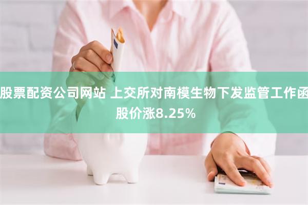 股票配资公司网站 上交所对南模生物下发监管工作函 股价涨8.25%