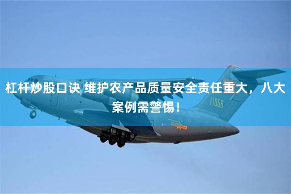 杠杆炒股口诀 维护农产品质量安全责任重大，八大案例需警惕！