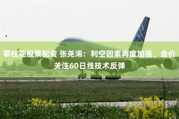 攀枝花股票配资 张尧浠：利空因素再度加强、金价关注60日线技术反弹