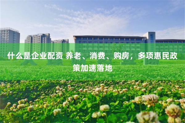 什么是企业配资 养老、消费、购房，多项惠民政策加速落地